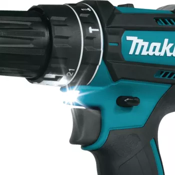 Makita DHP482RFX9 - Taladro percutor atornillador - Batería - Portabrocas de sujeción rápida 13 mm - 62 N·m - 2 baterías, cargador incluido - 18 V (DHP482RFX9)