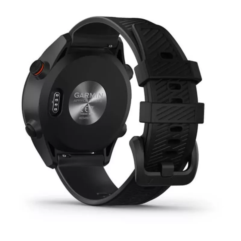 Reloj de golf GPS GARMIN Approach S12 Negro, carcasa de 43 mm, correa de silicona, 30 h de batería GPS