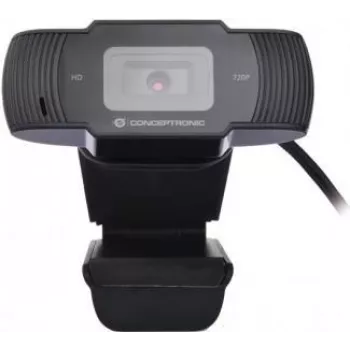 Webcam Conceptronic AMDIS 720P HD con micrófono, 1280 x 720 píxeles, 30 fps, 1280x720@30fps, 1920x1080@30fps, 5 V, USB 2.0, negra