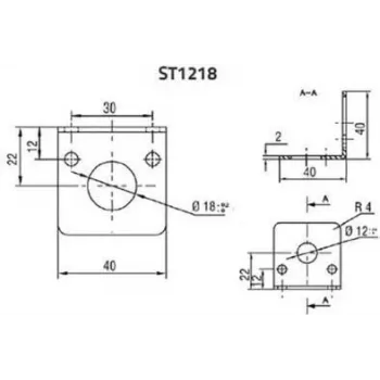 Soporte de montaje Datalogic ST-1218, medidas 40×40×40 mm