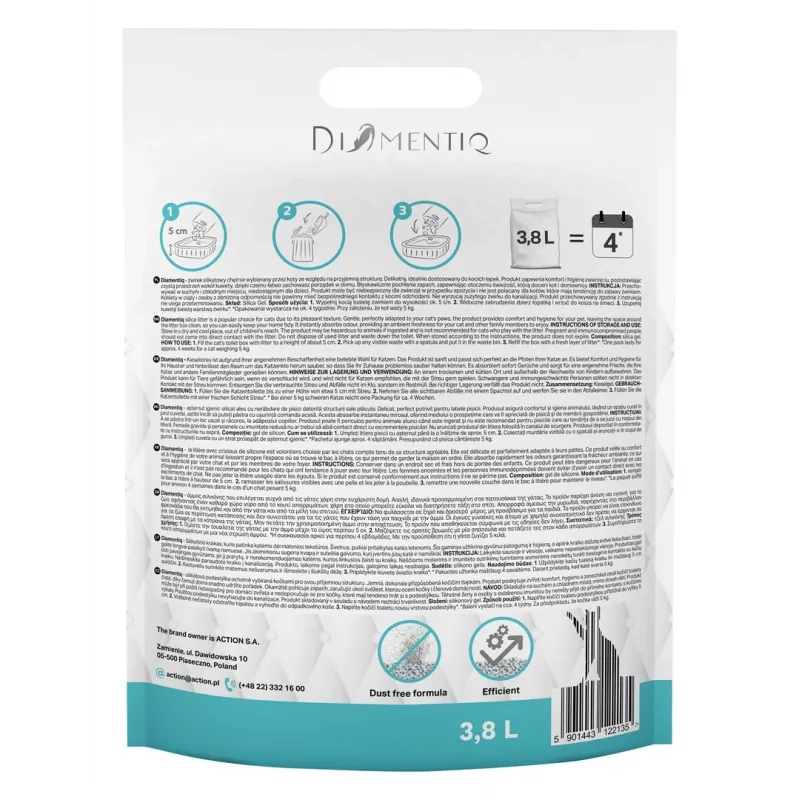 Diamentiq Ocean Breeze arena para gatos no aglomerante, 3,8 l