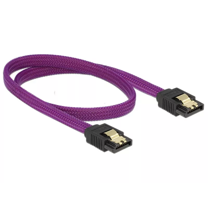 Cable SATA DeLOCK 83691 0,5 m SATA 7 pines violeta