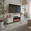 Mueble TV Cama Meble Volare 200 x 39 x 49 cm cashmere con chimenea eléctrica