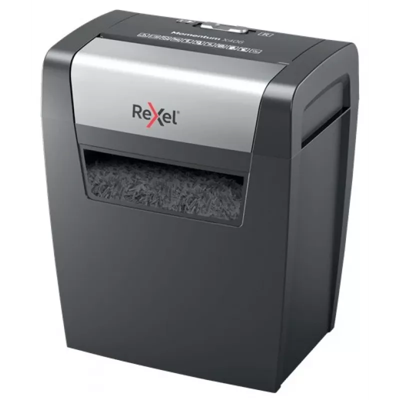 Rexel Momentum X406 destructora de papel P4, corte cruzado, 4 x 30 mm, 6 hojas, 15 l