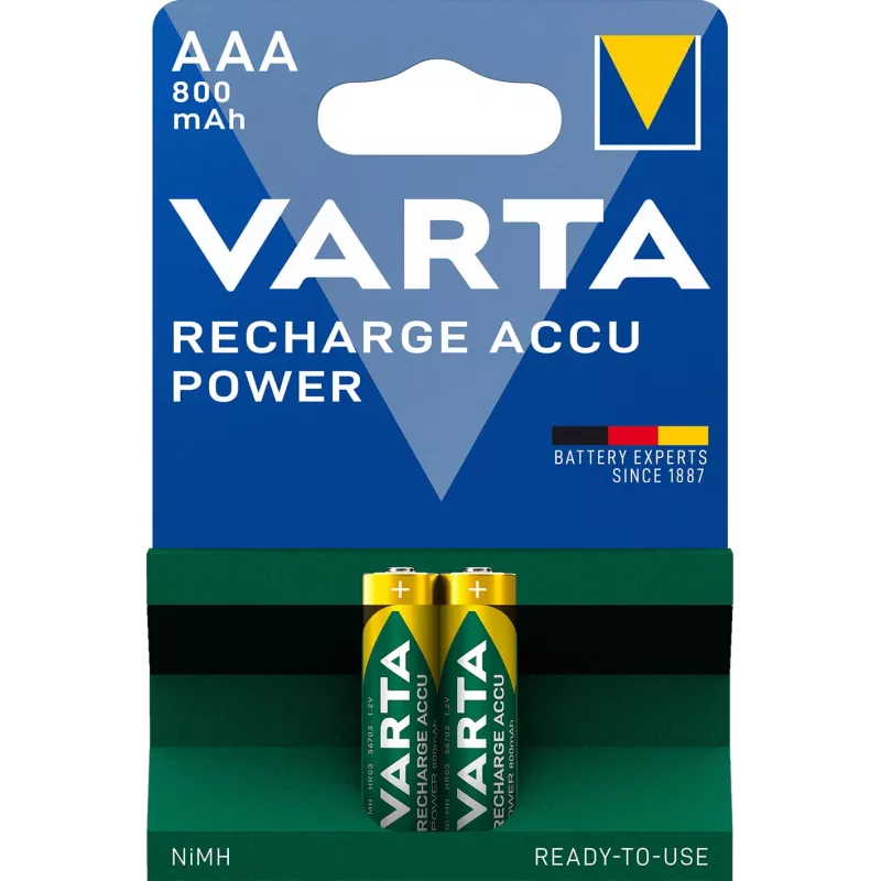 Batería Varta R2U Ni-MH AAA (Micro) 800mAh 1,2V / blister de 2 (56703 101 402)