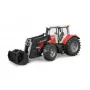 Tractor de juguete BRUDER Massey Ferguson 7624 con pala frontal, rojo, para niños a partir de 3 años