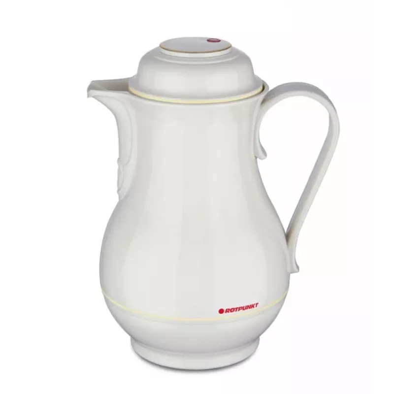 Termo ROTPUNKT 1,2 L, marfil — 24 h caliente / 36 h frío, asa, 199×255 mm