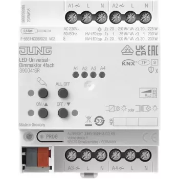Jung KNX Universal-Dimmaktor LED, 4 tomas, 4 TE 39004 1S R (390041SR)