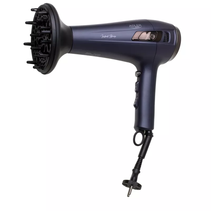 Secador de pelo con cable retráctil - 2400W + difusor Adler