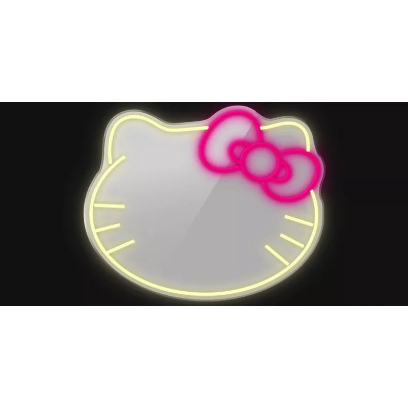 Luz LED de neón para espejo MANTA MASNL129WH — gato con lazo, acento de neón decorativo