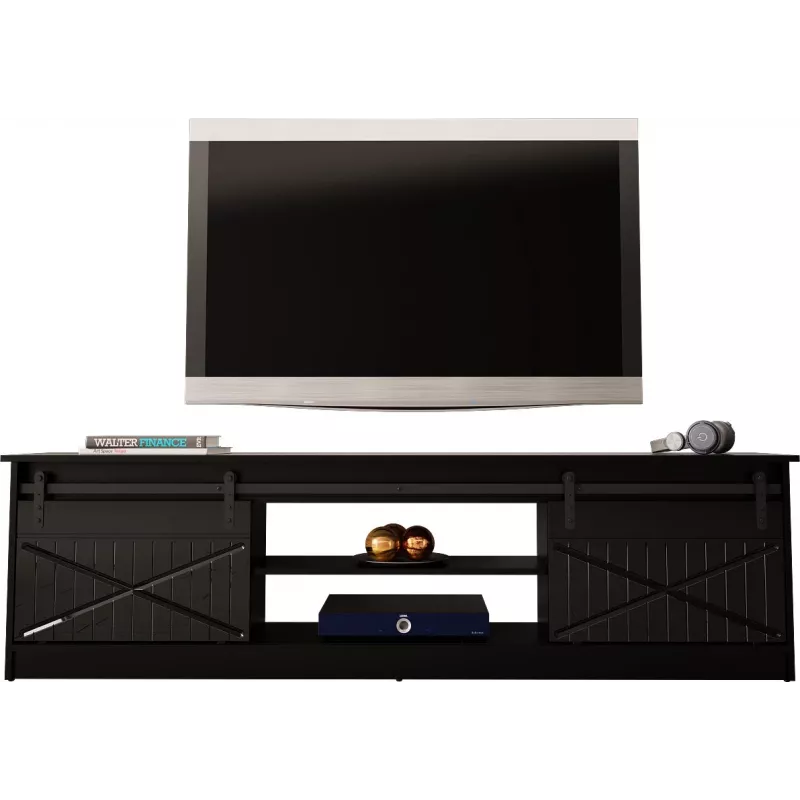 Mueble RTV GRANERO 200x56.7x35 negro/negro brillante
