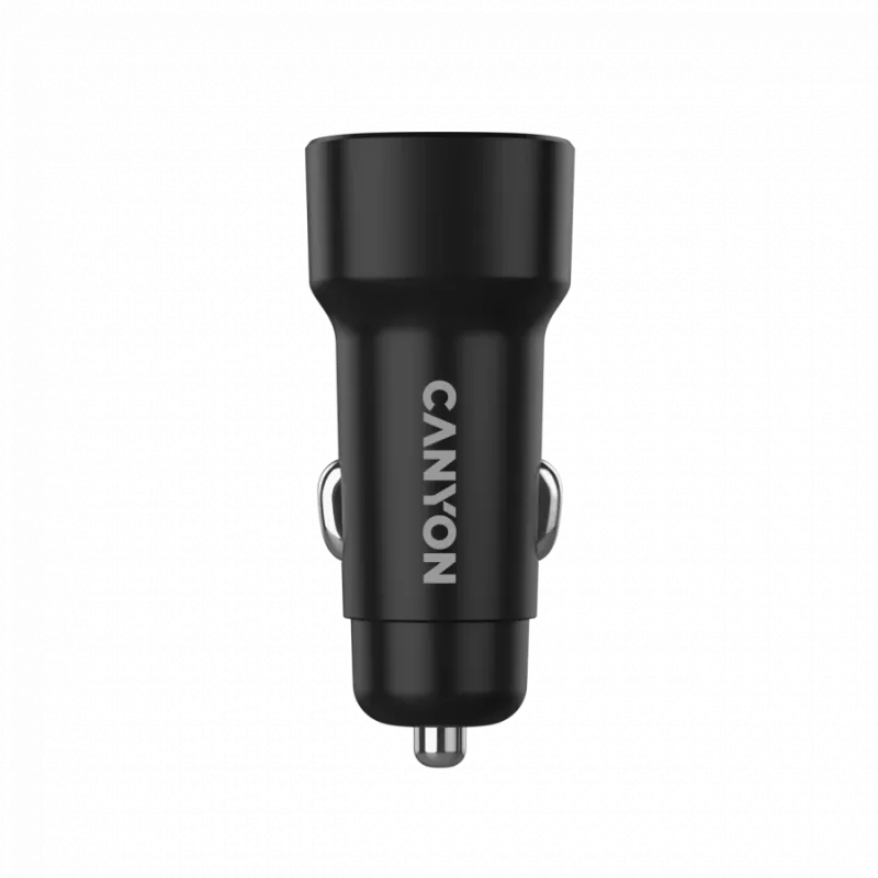 Cargador de coche CANYON OnDrive 30 PD 30W USB-C negro – fuente de alimentación USB-C para vehículos, 30W PD
