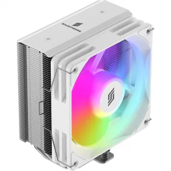 Disipador CPU Silentware Bora RGB blanco con ventilador PWM-ARGB de 120 mm, 215 W TDP, compatible con AM5 y LGA1851