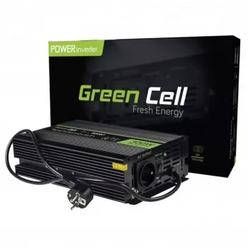 Convertidor de tensión Green Cell INV07, DC 12 V a AC 230 V, 300 W, 50 Hz, conector Type-C, negro