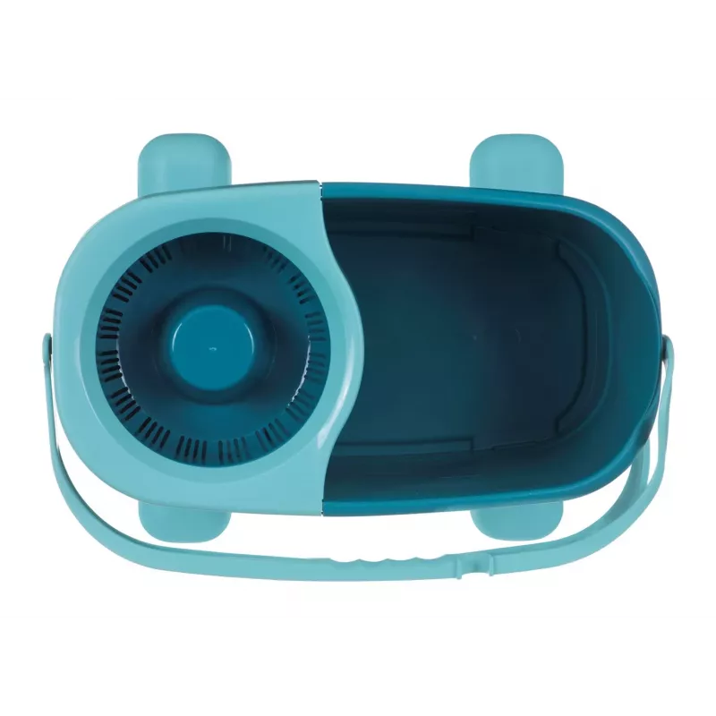 Sistema de fregado Leifheit Clean Twist Mop Ergo mobil, un depósito, azul, con fregona y ruedas giratorias