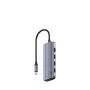 Hub USB-C Cudy UH500 — host USB 3.2 Gen 1 Type-C, 6 conexiones con USB 3.2 Gen 1 Type-A y HDMI, 5000 Mbit/s, gris/plata