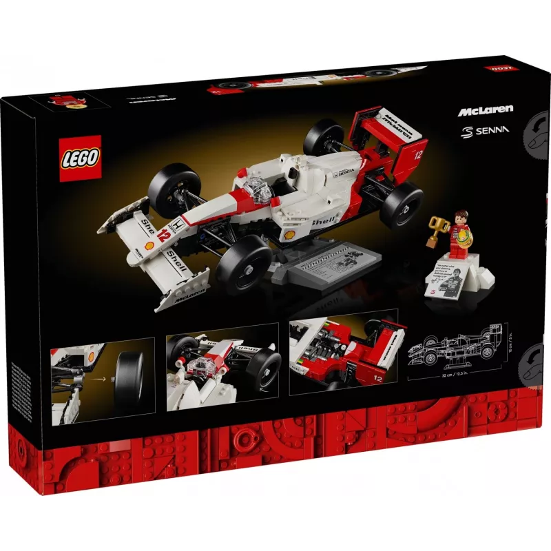 Set LEGO McLaren MP4/4 Ayrton Senna 10330 — modelo LEGO ICONS a escala