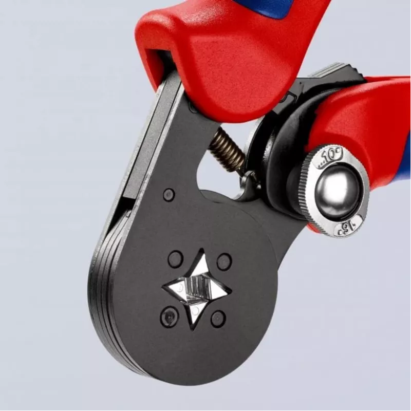Alicate de crimpar autoajustable 97 53 04 SB (rojo/azul, para terminales de cable)
