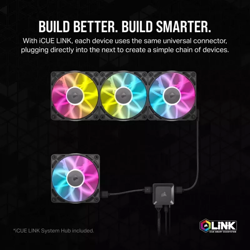 Ventilador Corsair iCUE LINK RX140 RGB 14 cm negro 300-1700 rpm