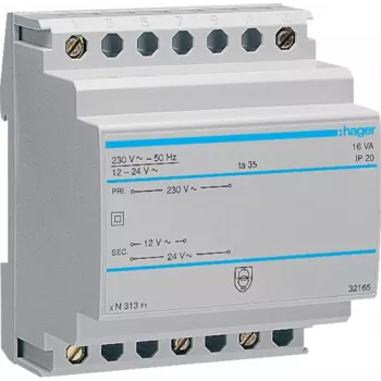 Transformador de seguridad 12V/1,33A o 24V/0,67A ST313 (ST313)