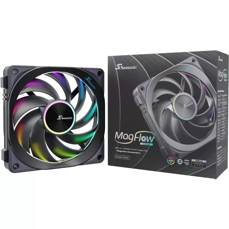 Ventilador Seasonic MagFlow ARGB 12 cm 2000 RPM negro