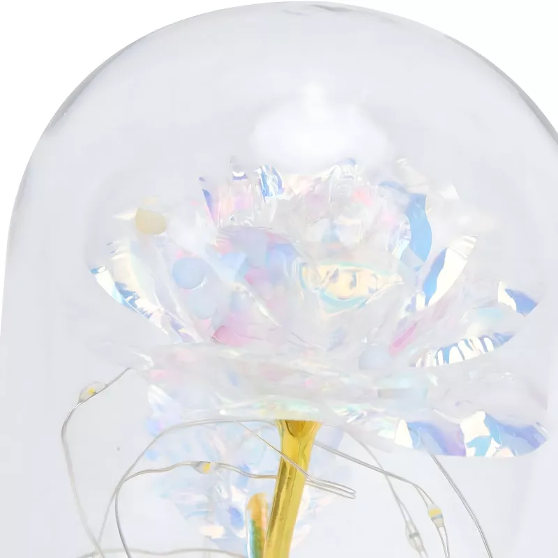 Rosa eterna en vaso Extralink Home, luz LED blanca