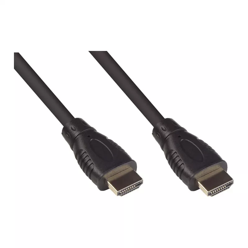 Cable de conexión HDMI 2.0b, 4K / UHD @60Hz, 18 Gbit/s, contactos dorados, negro, 0,5m, Good Connec (4520-005)