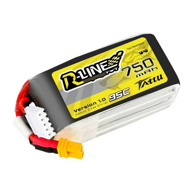 Batería Tattu R-Line 750mAh 14.8V 95C 4S1P JST-XHR