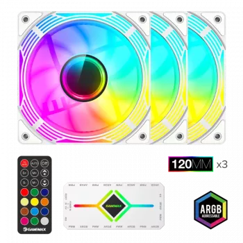 Gamemax | Ventilador de caja | KF300 BK | Blanco