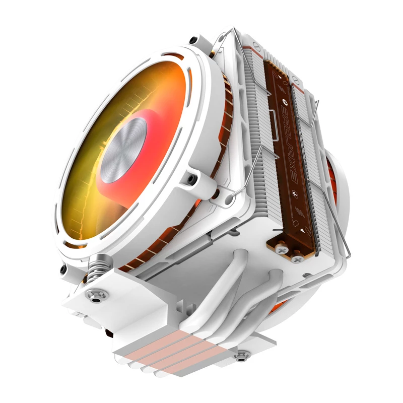 Disipador de CPU Darkflash E400 PLUS (blanco) — refrigeración activa por aire para CPU, diseño de torre, configuración de un solo ventilador