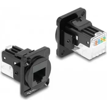 Módulo D-Type DeLOCK RJ45 Cat.6A conector hembra a conector hembra LSA negro 87817