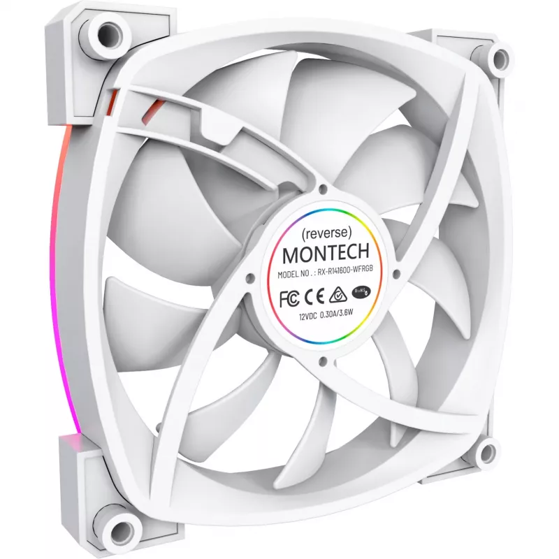 Ventilador de caja Montech RX140 PWM 140 mm ARGB - blanco