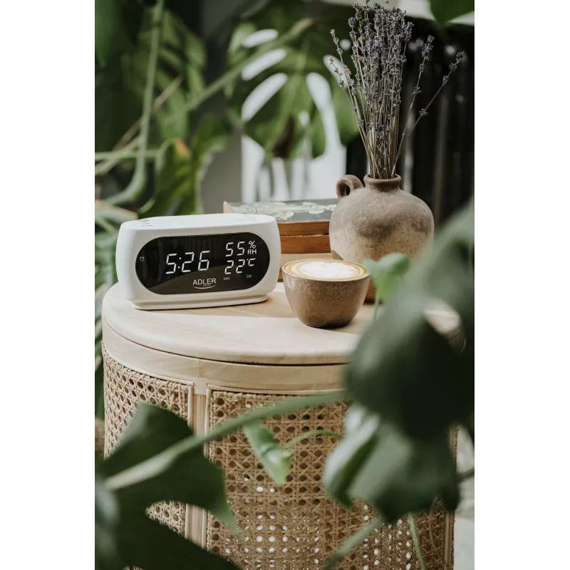 Adler AD 1186W despertador digital negro, blanco