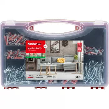 Set de fijación FISCHER Meister-Box XL 210 piezas – surtido de tacos, tornillos y elementos de fijación