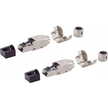 Conector de red ShiverPeaks BS08-51003-2 Cat. 6A conector acodado sin herramientas STP