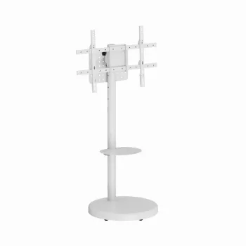 Soporte de TV de suelo GEMBIRD TVS-86TR-01-W para televisores de 37–86 pulgadas, blanco, giratorio e inclinable, VESA 200x200–600x400, carga máx. 50 kg