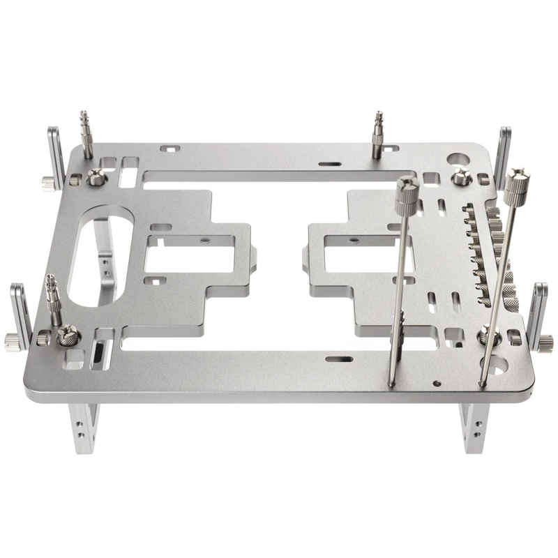 Caja de banco de pruebas mini Streacom BC1 Mini V2 plata — marco compacto de estructura abierta