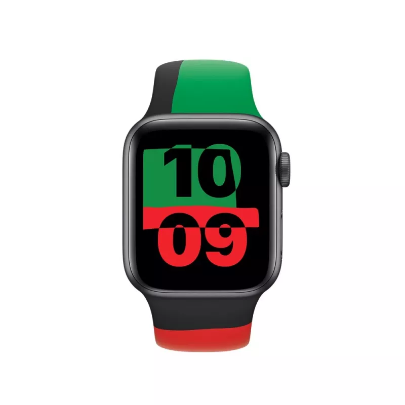 Correa Apple 40mm Negro Unity Sport Band M/L Negro Verde Rojo