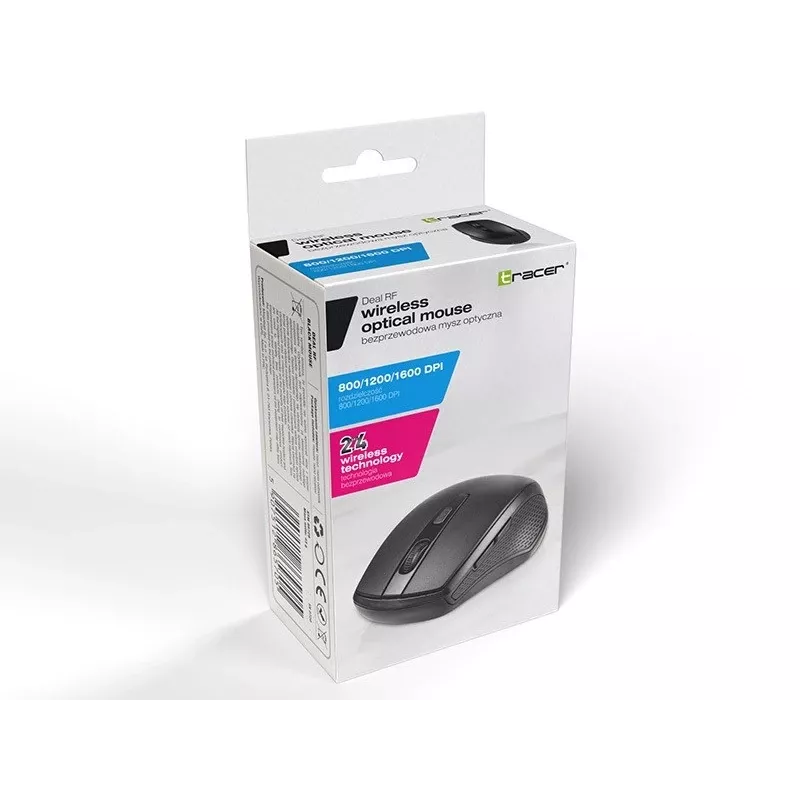Ratón óptico inalámbrico TRACER TRAMYS46729, RF 10 m, 1600 DPI, 6 botones, para diestros, receptor nano, a pilas