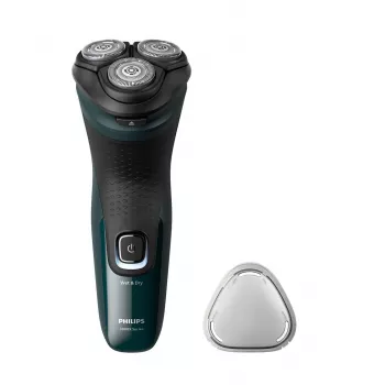 Afeitadora eléctrica rotatoria Philips 3000X Series X3002/00 – Afeitadora de 3 cabezales húmedo y seco, inalámbrica, batería NiMH, 40 minutos de autonomía