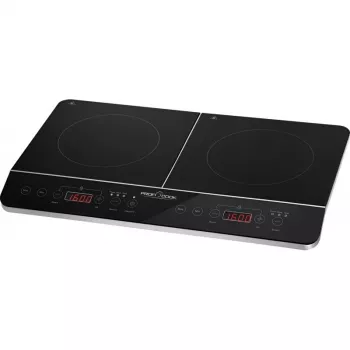 Placa de inducción PROFI COOK PC-DKI 1067, 3500W, 2 zonas de cocción, negra
