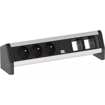 Bachmann DESK 1 regleta de enchufes 3 tomas para interior negro