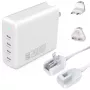 Cargador rápido de interior 4smarts 545200 — 200 W, 4× USB-C, 100–240 V, cable de 1,5 m, blanco