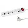 Regleta ESPERANZA ELK214W 1,5 m, 5 tomas de red tipo E, para interiores, blanca