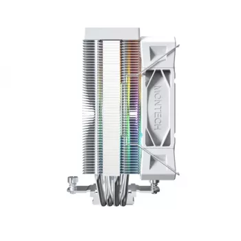 Refrigerador por aire Montech NX400 ARGB 120 mm blanco — 270 W TDP, FDB, 156×74×120 mm