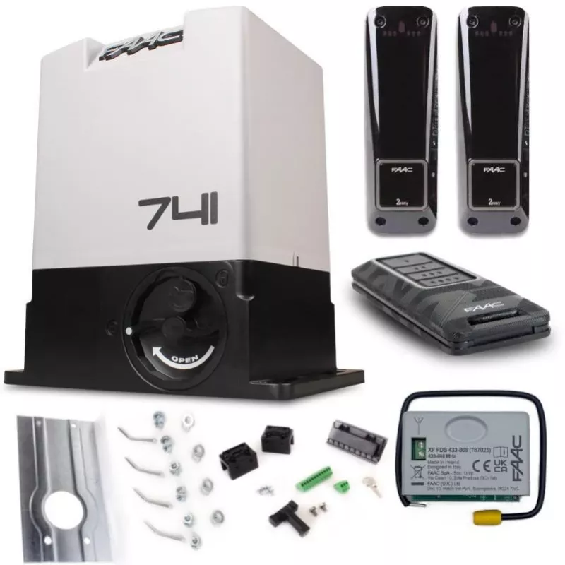 Motor para puerta corredera FAAC Delta 3 Kit 741 — para puertas de hasta 900 kg, modelo de kit 741