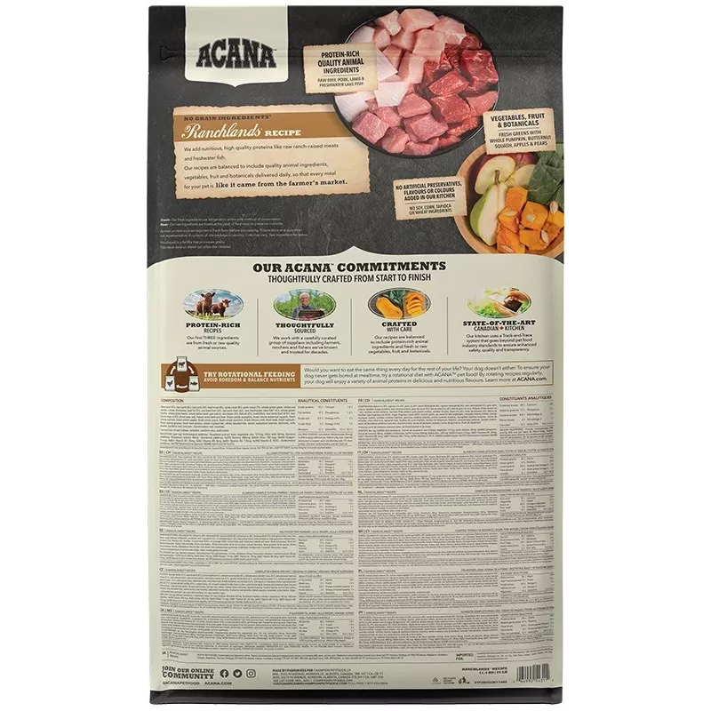 ACANA Highest Protein Ranchlands - comida seca para perros - 11,4 kg