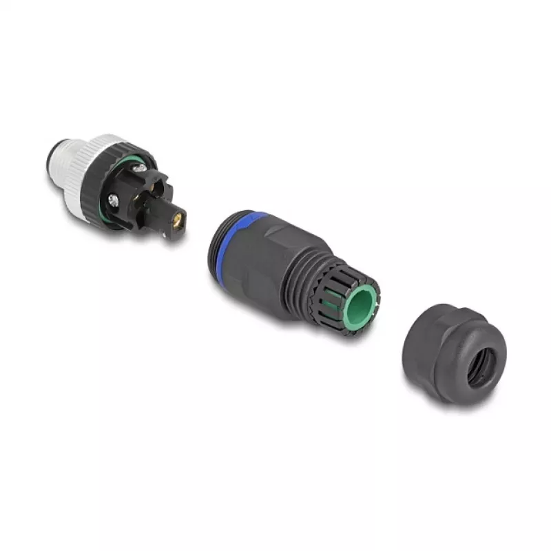 Conector DeLOCK M12 codificación A 5 polos conector macho conexión por tornillo