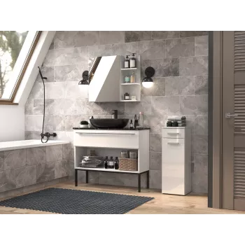 Mueble de baño bajo top e shop NEL V DS BIEL POŁ — de pie, 3 baldas, 300×300×850 mm, estructura blanca