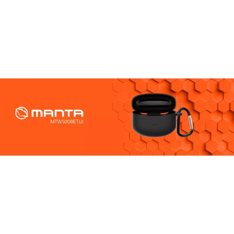 Funda de silicona Manta RYTMO para auriculares TWS, negro (MTWS008ETUI)